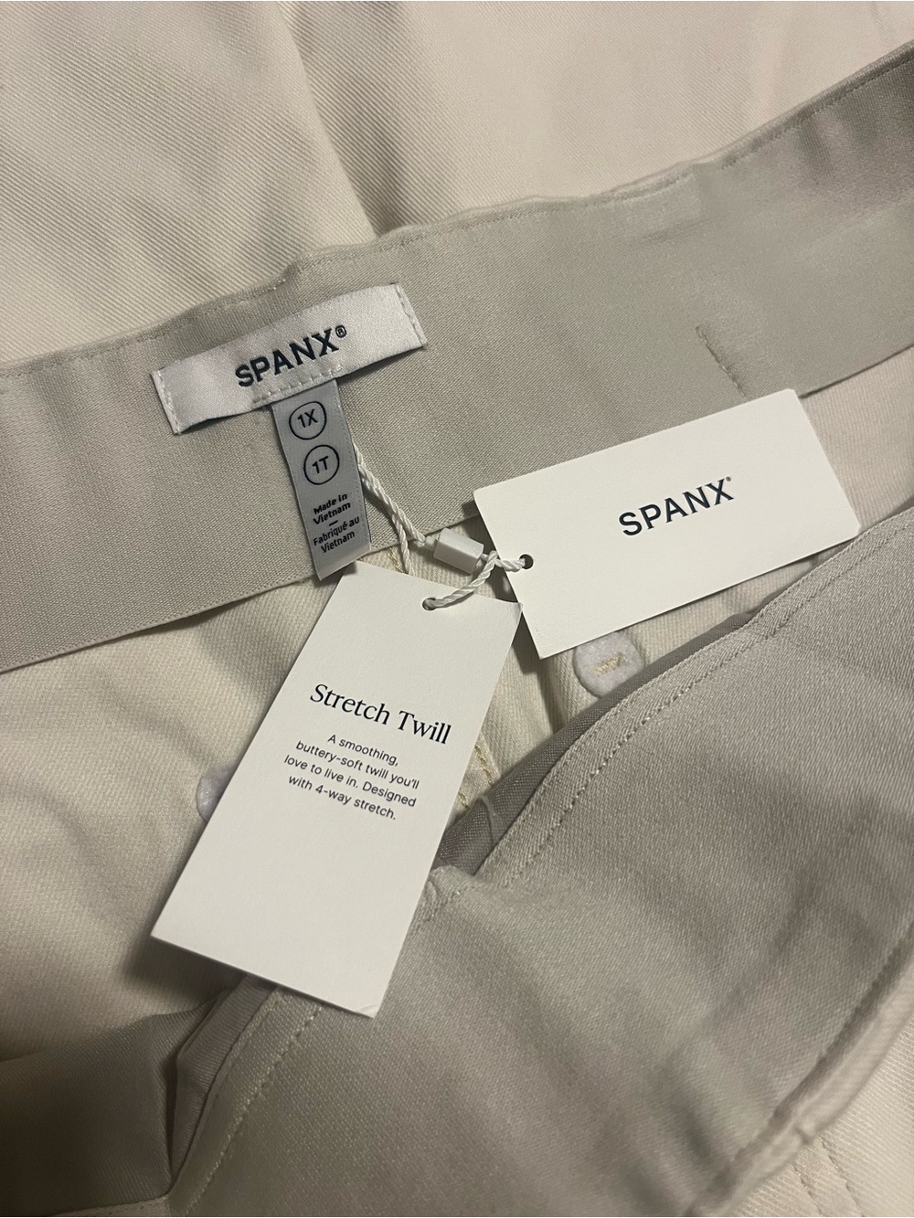 SPANX Stretch Twill Pants - “Parchment” 1X